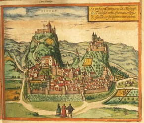 Mapa de Sion do Civitates Orbis Terrarum, de Georg Braun