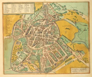 Mapa de Vicenza de Civitates Orbis Terrarum, de Georg Braun