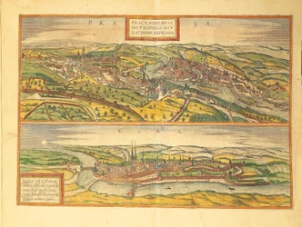 Praga e Cheb, Eger do Civitates Orbis Terrarum de Georg Braun
