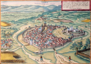 Vista da Novara, de Georg Braun e Franz Hogenberg