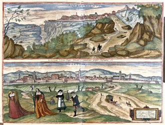 Acquapendente (província de Viterbo) e Treviso, Itália (gravura