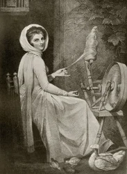 Lady Hamilton como The Spinster, gravada por Thomas Cheesman, do 