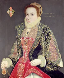 Mary Denton, nascida Martyn, com 15 anos em 1573 (óleo sobre painel)