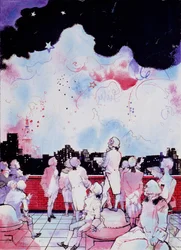 4 de julho (Macys Fireworks) (tinta aguada e guache sobre papel)