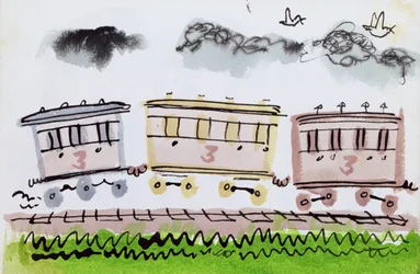 O Trem a Vapor, Parte II, 1952 (nanquim e caneta e papel)