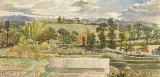 Kilburn Olhando para Hampstead, 1858 (wc no papel)