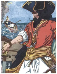 Retrato de um pirata Ilustração de "The boys book of pirates" de George Albert Williams (1875-1932) 1913