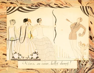 Apontem para o coração, lindas senhoras! De Le Bonheur du Jour ou, Les Graces à la Mode, 1924.
