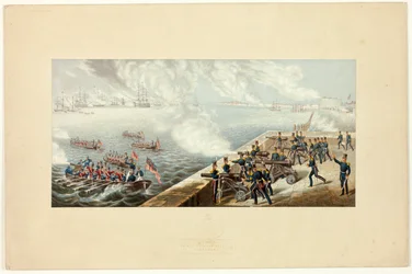 Revista da frota britânica em Portsmouth antes da Guerra da Crimeia