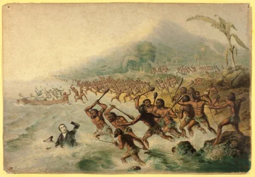O Massacre do Missionário Lamentado, o Rev. J. Williams e o Sr. Harris