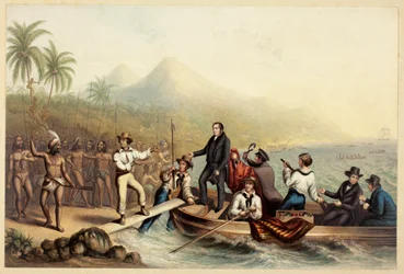 A receção do reverendo J. Williams, em Tanna nos Mares do Sul, no dia antes de ser massacrado, de Dois espécimes