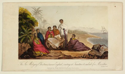 Os seis cristãos malgaxes (agora em Inglaterra) à espera em Tamatave para embarcar para as Maurícias