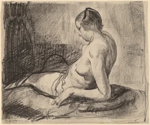 Rapariga nua reclinada