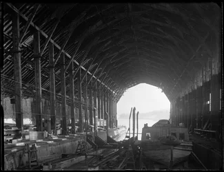 Devonport Dockyard, South Yard, Covered Slip No. 1, Devonport, Plymouth, 1942.