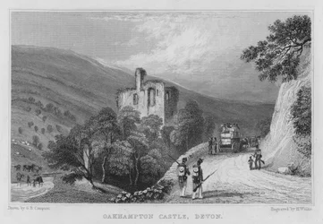 Castelo de Oakhampton, Devon (gravura)