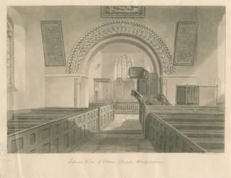 Interior da Igreja de Stowe: desenho em sépia