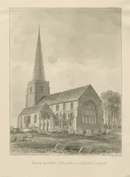 Lichfield - Igreja de São Miguel: desenho em sépia