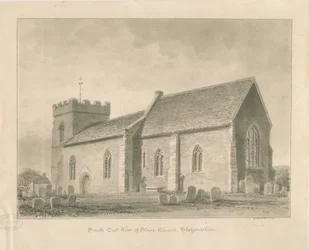 Igreja de Stowe: desenho em sépia
