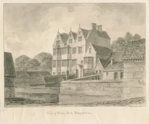 Weston-on-Trent - Hall: desenho em sépia, 1841