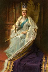 Mary of Teck, rainha consorte de George V do Reino Unido, 1911.