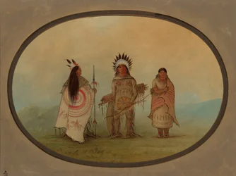 Um chefe corvo, um guerreiro e sua esposa, 18551869.