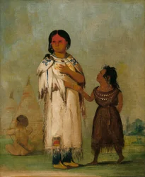 Mulher e Criança Assiniboin, 1832.