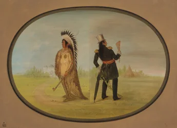 Chefe Assiniboine antes e depois da Civilização, 18611869.