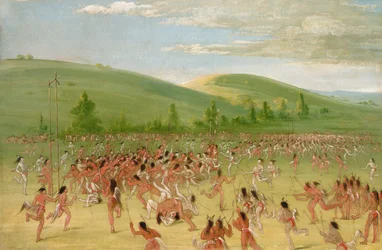 Jogo de bola do Choctaw - bola para cima, 1834-1835.