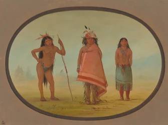 Chefe Cochimtee, sua esposa e um guerreiro, 18551869.