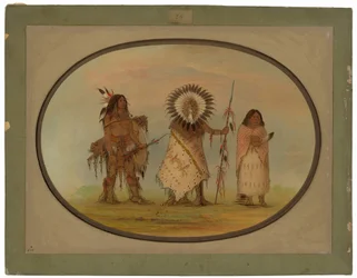 Crow Chief, sua esposa e um guerreiro