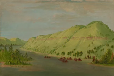 Padre Hennepin deixando o Mississippi para se juntar a La Salle. 8 de maio de 1680, 18471848.