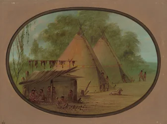 Fazendo pontas de flechas de sílex - Apachees, 18551869.