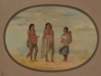 Chefe índio Nayas, sua esposa e um guerreiro, 18551869.
