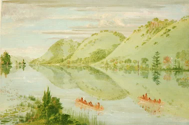 Penhascos pitorescos acima da Prairie du Chien, 1835-1836.