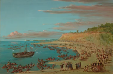 O Grifo Entrando no Porto de Mackinaw. 27 de agosto de 1679, 18471848.