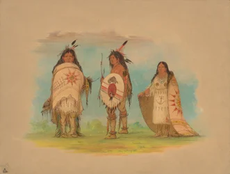 Três índios Riccarree, 1861.