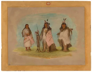 Dois guerreiros Blackfoot e uma mulher
