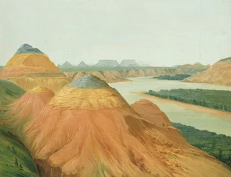 Vista na Big Bend do Alto Missouri, 1832.