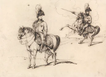 Estudos equestres de um oficial inglês