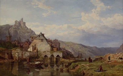 Uma vista de Bouvignes no Meuse
