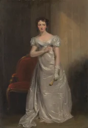 Harriet Smithson como Miss Dorillon, em "Wives as They Were, and Maids as They Are" de Elizabeth Inchbald
