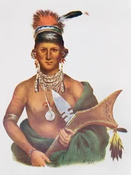 Appanoose, um chefe sauk, 1837, ilustração de 