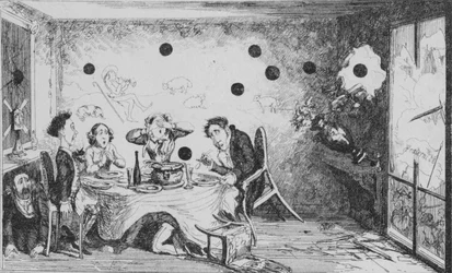 Um jantar inglês interrompido em Paris, c1849.