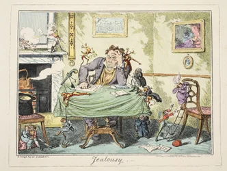 Ciúme, pub. 1835 (gravura colorida à mão)
