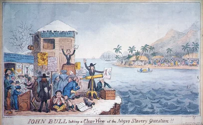 John Bull a examinar claramente a questão da escravatura dos negros, publicado por G. Humphrey