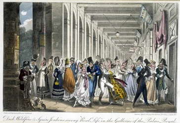 Les galeries du Palais Royal - em "Life in Paris" de David Carey, Londres