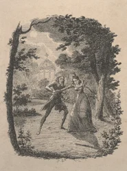 Homem e mulher no jardim (gravura)