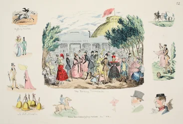 O Morning Promenade, pub. 1833 (gravura colorida à mão)