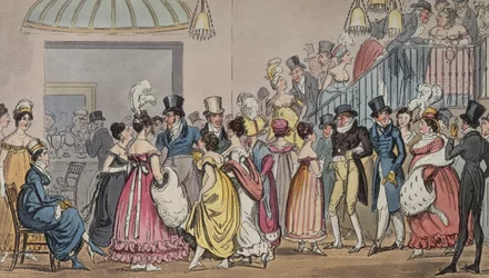 Tom e Jerry no Saloon em Covent Garden, da Life in London por Pierce Egan, 1821 (aquatinta colorida)
