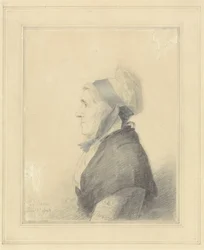 Retrato de uma senhora idosa, 1796 (grafite, tinta e wc no papel)